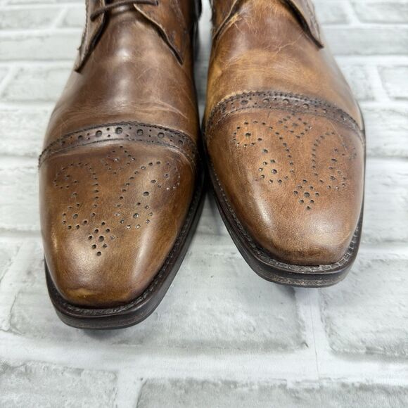 Duca Vero Cuoio Men's 44-11.5 US Brown Leather Cap Toe Dress Lace Up Oxfords - Picture 4 of 8